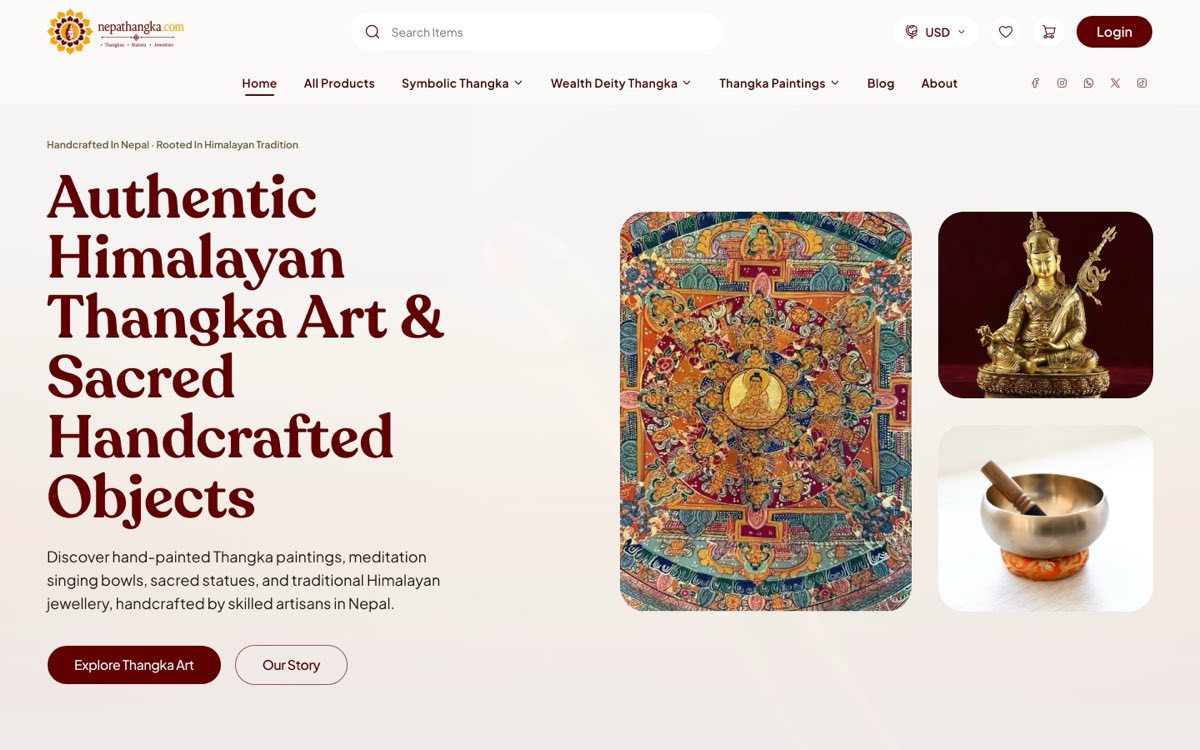 Nepathangka Himalayan art store, home page