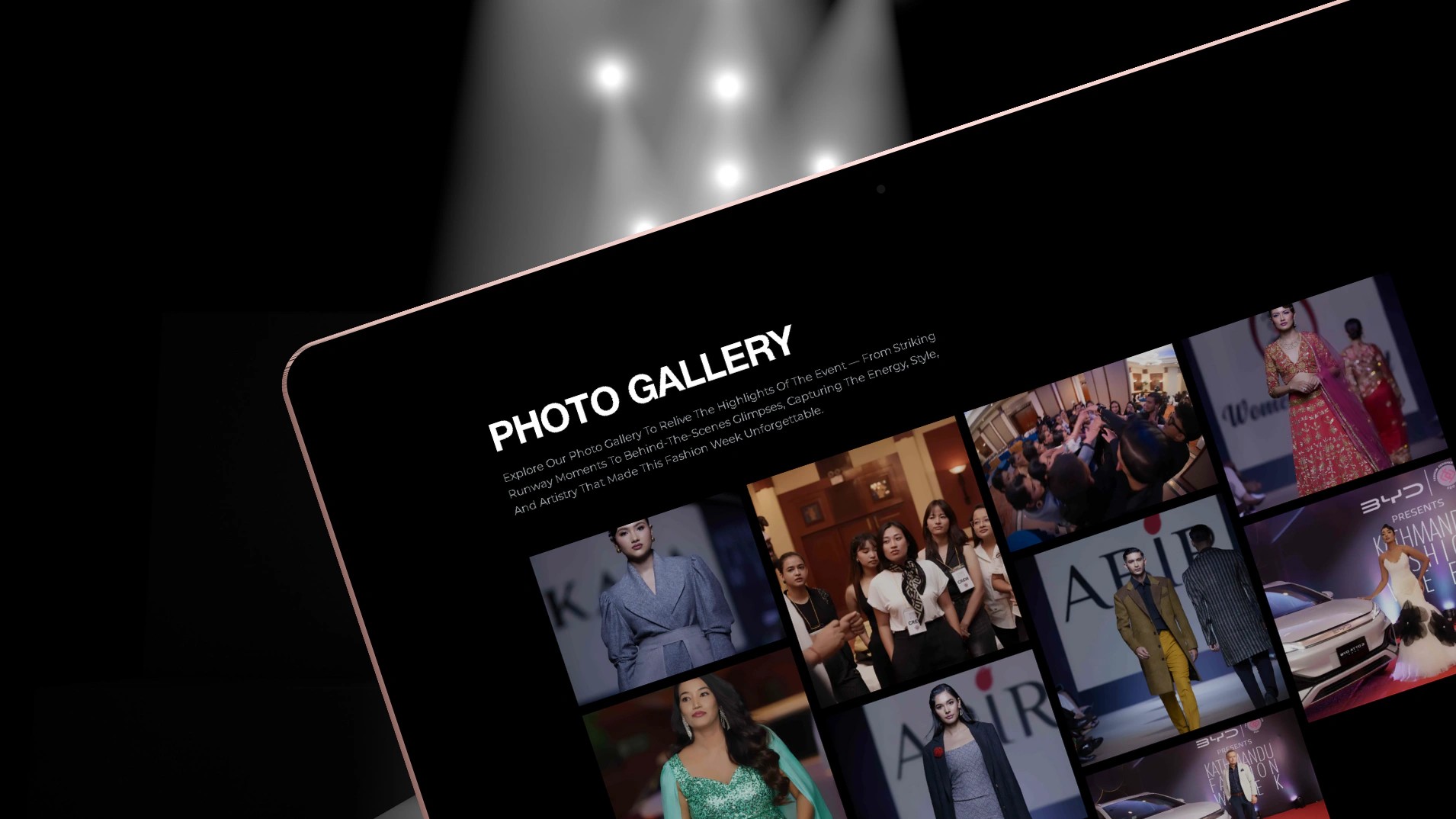Kathmandu Fashion Week website, screen 2