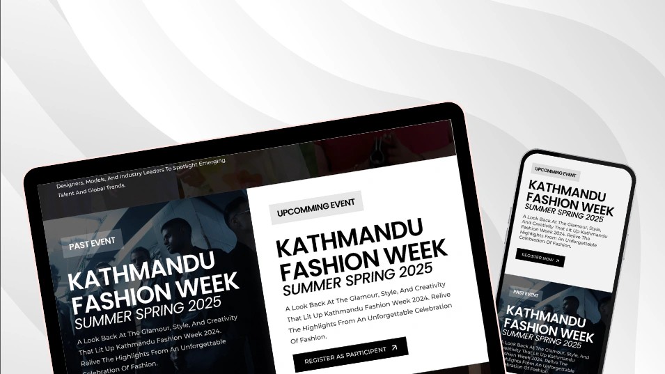 Kathmandu Fashion Week website, screen 4