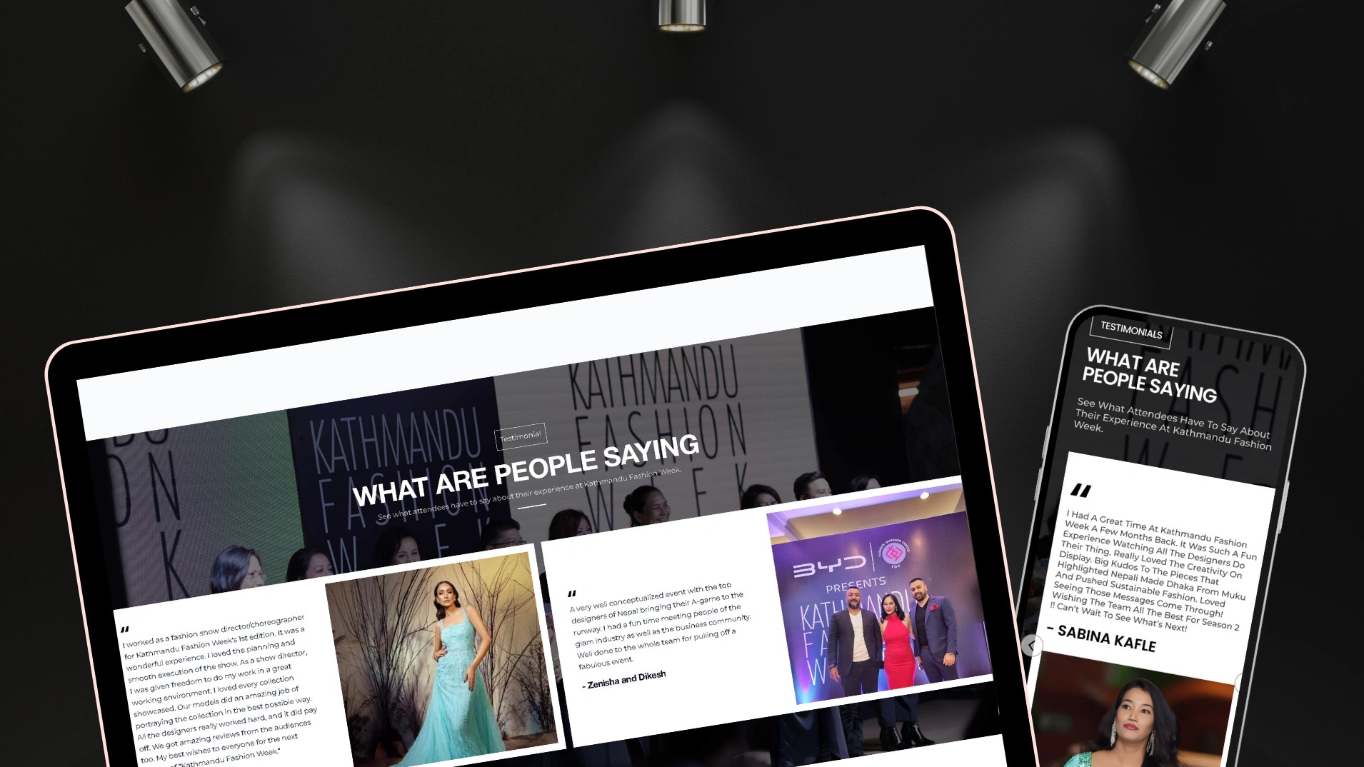 Kathmandu Fashion Week website, screen 5