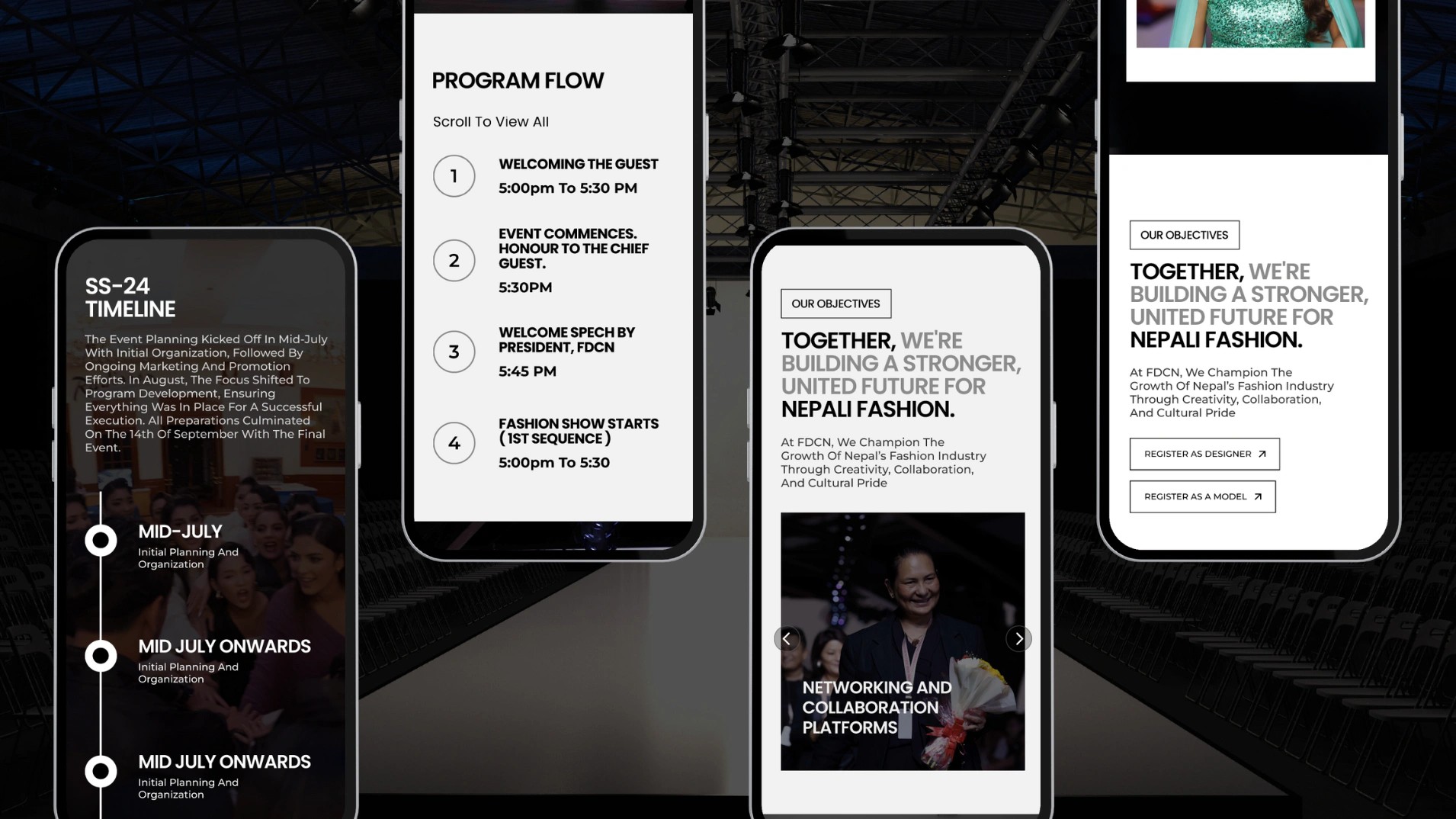 Kathmandu Fashion Week website, screen 8