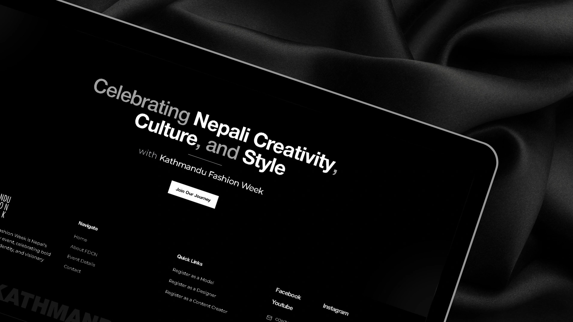 Kathmandu Fashion Week website, screen 9