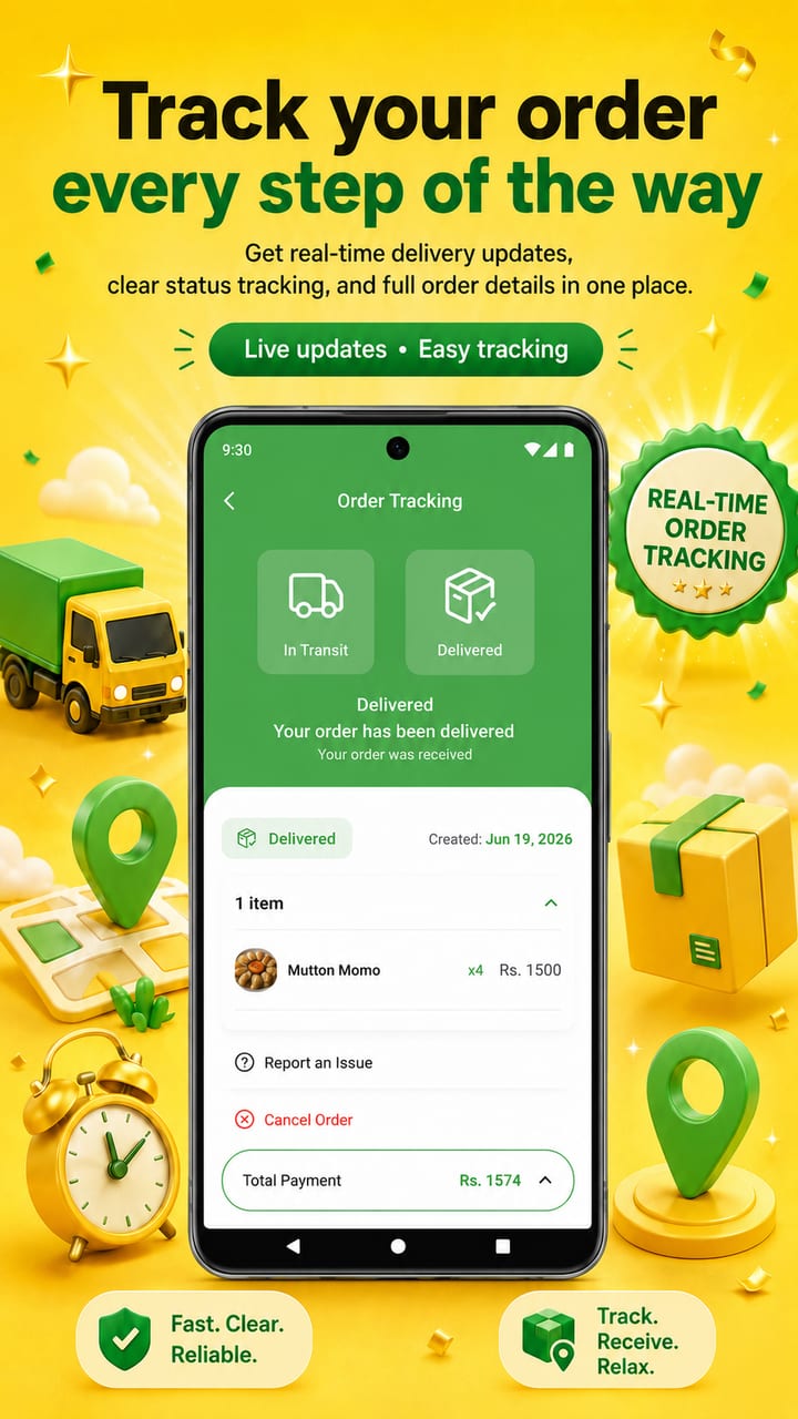 ShopIt app: order tracking with live delivery updates